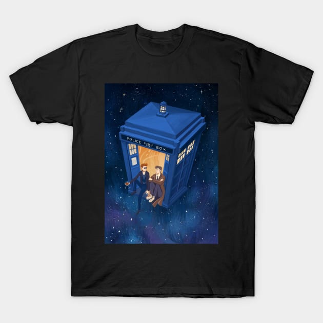 David Tennant and Space T-Shirt by illustore